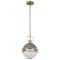 Nuvo Everton 1-Light Pendant 10 in. Matte Gray & Brass Etched Opal Glass 60/7875 - alternate 1